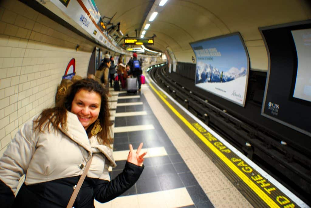 Waiting for the tube in London, England