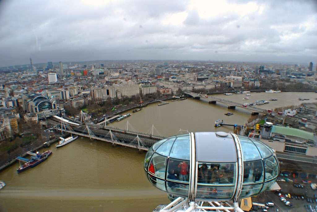 View from London Eye in London, England