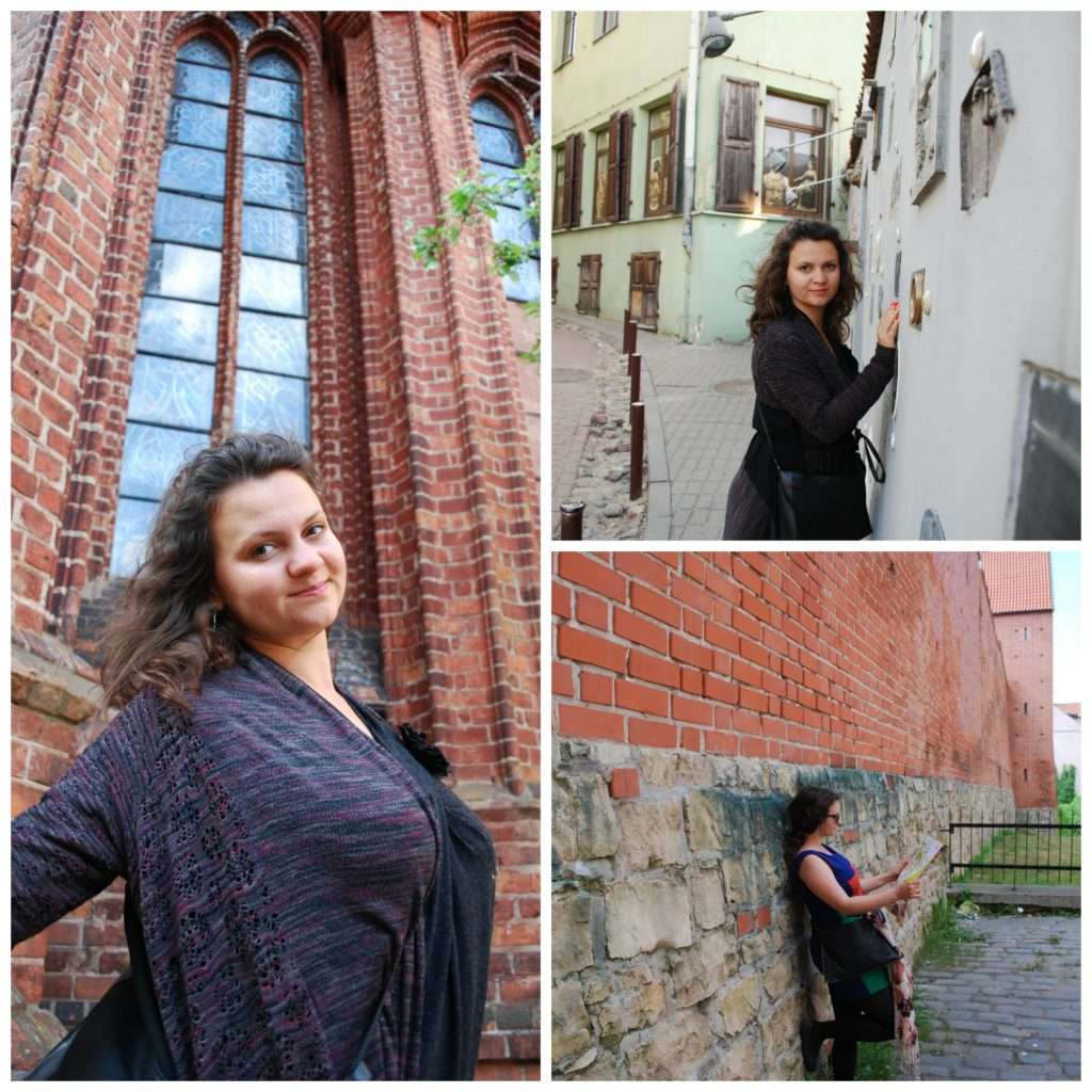 A church in Vilnius, Literature street in Vilnius, Old City wall in Riga