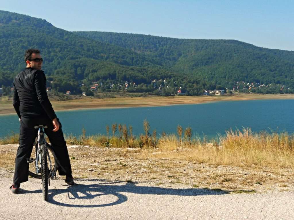 View over Mavrovo lake Macedonia