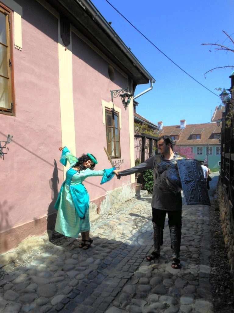 Let's dance to stretch along the cobblestone streets!