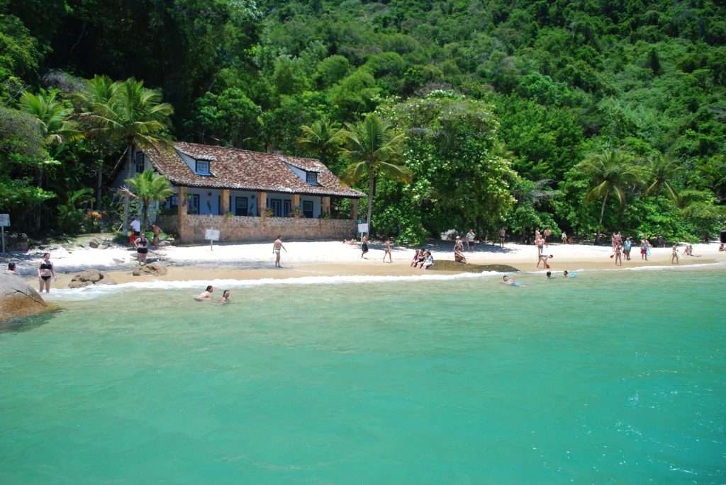 a hidden romantic beach on one of the many islands around Paraty in Brazil