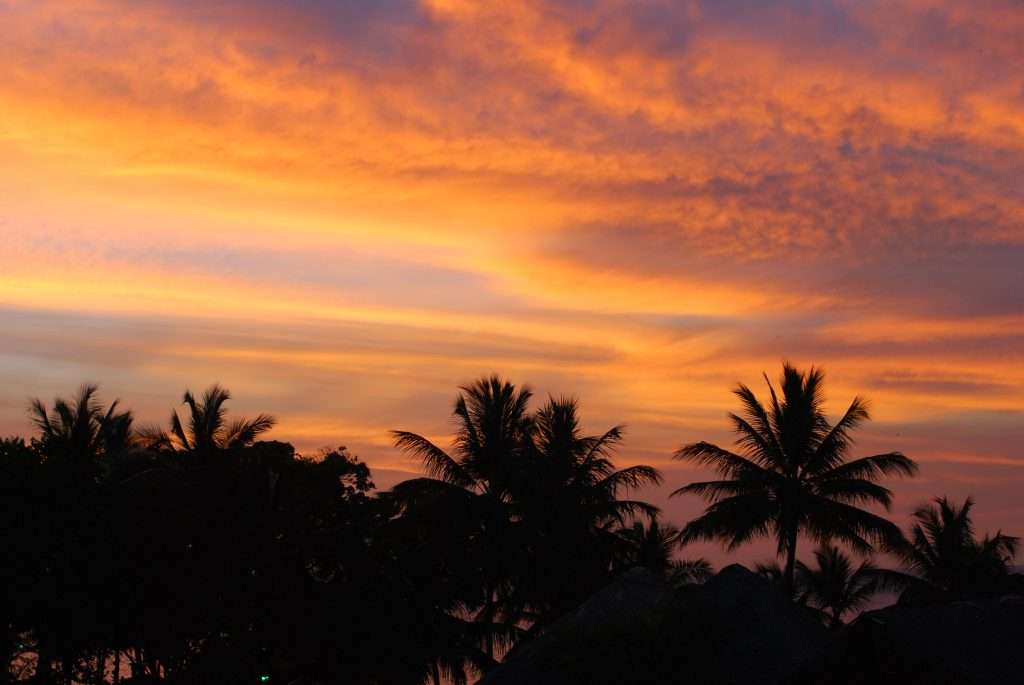 romantic couples sunset at the Dominican Republic